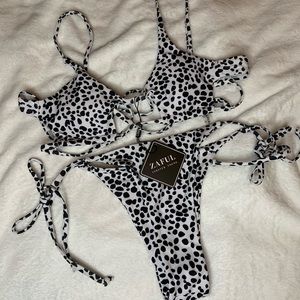 ZAFUL 2 Piece Bikini Set, Cutout Leopard Print